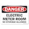 Signmission Safety Sign, OSHA Danger, 12" Height, Aluminum, Electric Meter Room No, Landscape OS-DS-A-1218-L-19336 - alternate 1
